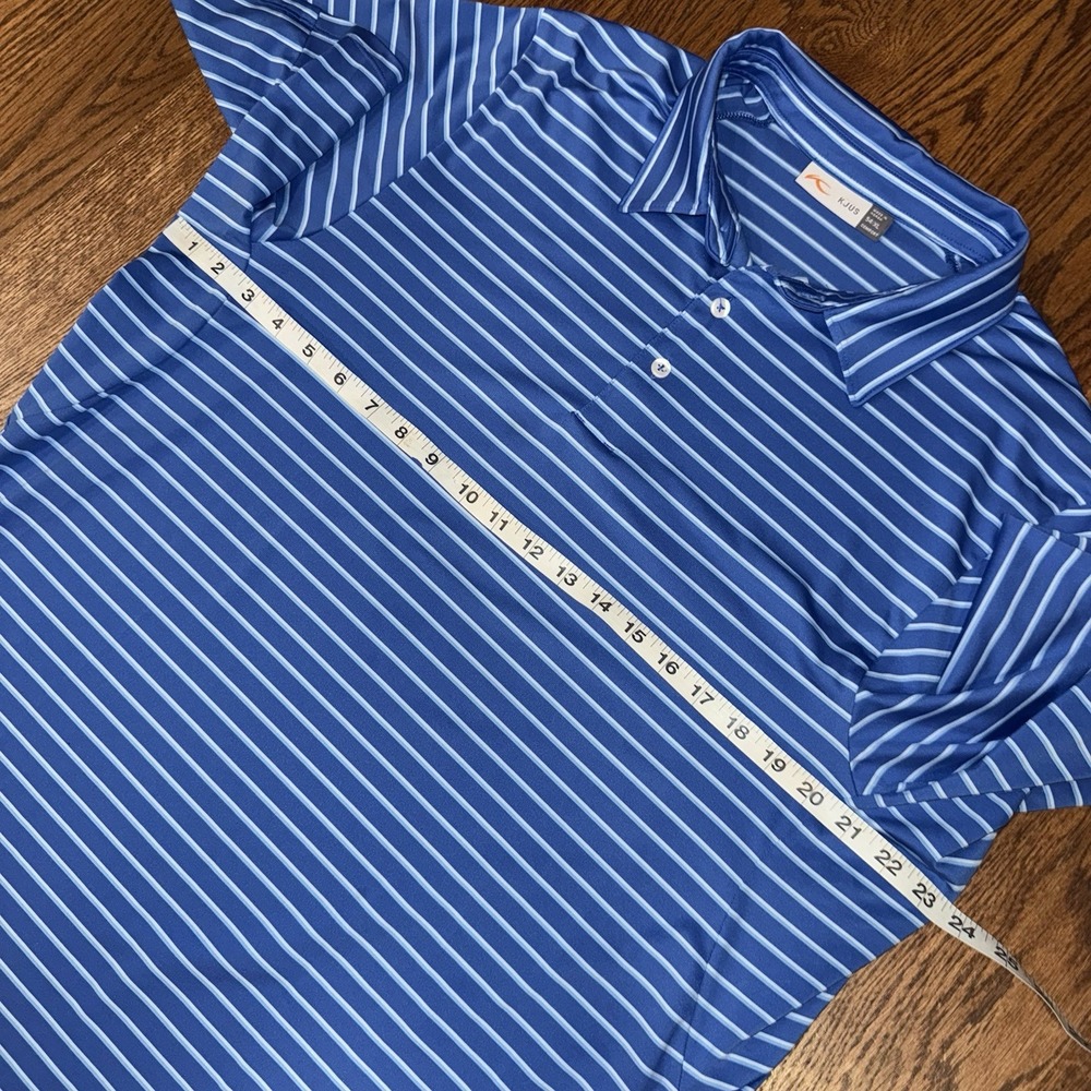 KJUS Soren Performance Polo‎ Men's 54 XL Blue Striped Eagle Ranch Short Sleeve - Picture 5 of 7